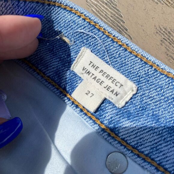 Madewell the perfect vintage jean size 27/4 light wash distressed high rise - Picture 4 of 8
